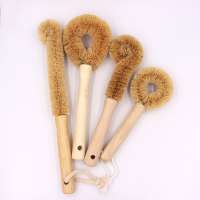 Hot Selling Natural wood bristles Durable Wood Bamboo Kitchen Pot Cleaning Brush