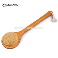 US Popular Wood Long Handle Soft Bristle bath Back Body Brush Natural bristle dry skin body brush