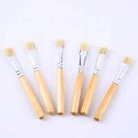 Amazon Hot Sale 10cm Short Handle Pole Wood Handle Bristle Hair Artist Brush for Children DIY Oil Paint Brush for Wholesale